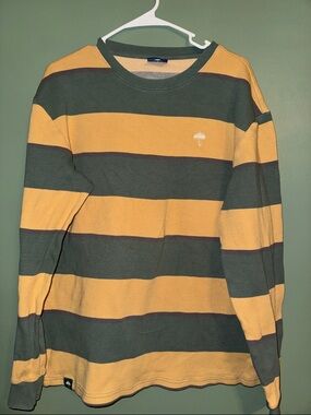 Striped Helas Skateboarding Long Sleeve Tee in Cotton Blend